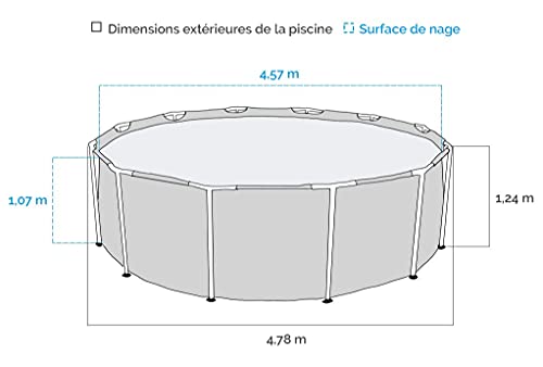 Intex Schwimmbad Ø 478 x 124 cm Gestellbecken Set Graphit