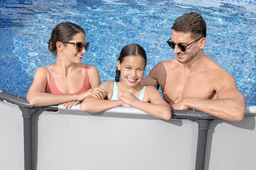 Bestway Steel Pro MAX Frame Pool-Set mit Filterpumpe Ø 366 x 100 cm, lichtgrau, rund