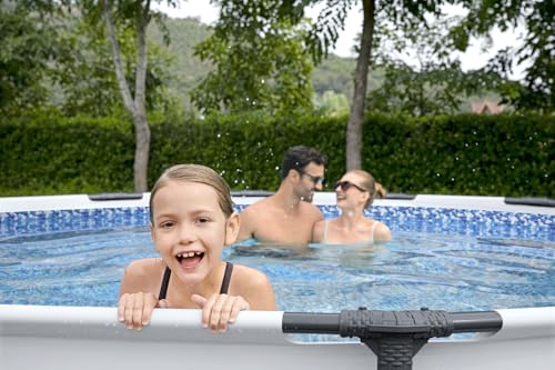 Bestway Steel Pro MAX Frame Pool-Set mit Filterpumpe Ø 366 x 100 cm, lichtgrau, rund