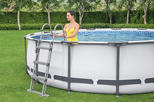 Bestway Steel Pro MAX Frame Pool-Set mit Filterpumpe Ø 366 x 100 cm, lichtgrau, rund