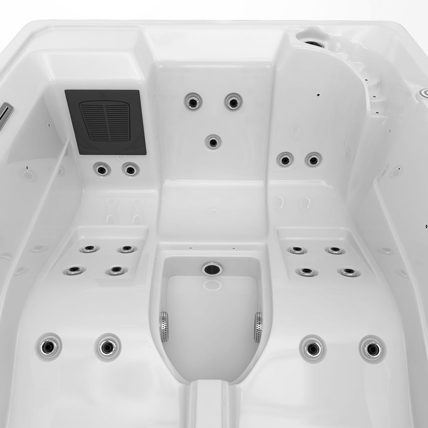 Tronitechnik Outdoor Whirlpool Spa ELBA Außen Whirlpool weiß 210cm x 150cm mit Heizung, Hydromassage, Bluetooth und Farblichtherapie