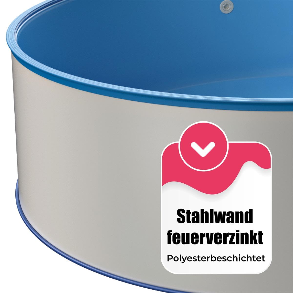 Stahlwand Ovalpool-Set (L x B x T) 6,00 m x 3,20 m x 1,20 m, Pool Made in Europe, mit Edehlstahlleiter für Tiefbecken, SF133 Sandfilteranlage