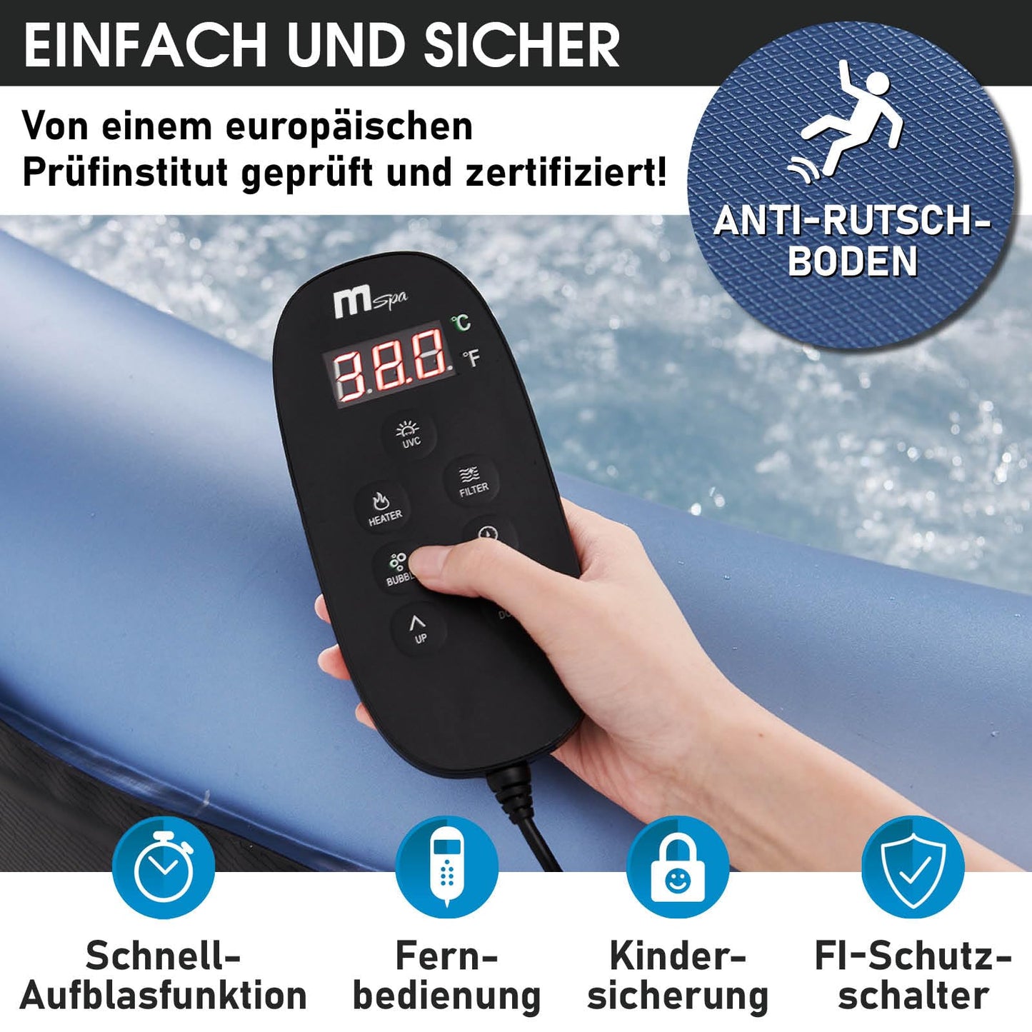 BRAST® Whirlpool aufblasbar MSpa | 4-8 Personen | viele Modelle rund und eckig | Ø 125-224cm | In-Outdoor Pool | bis zu 144 Massagedüsen | inkl.