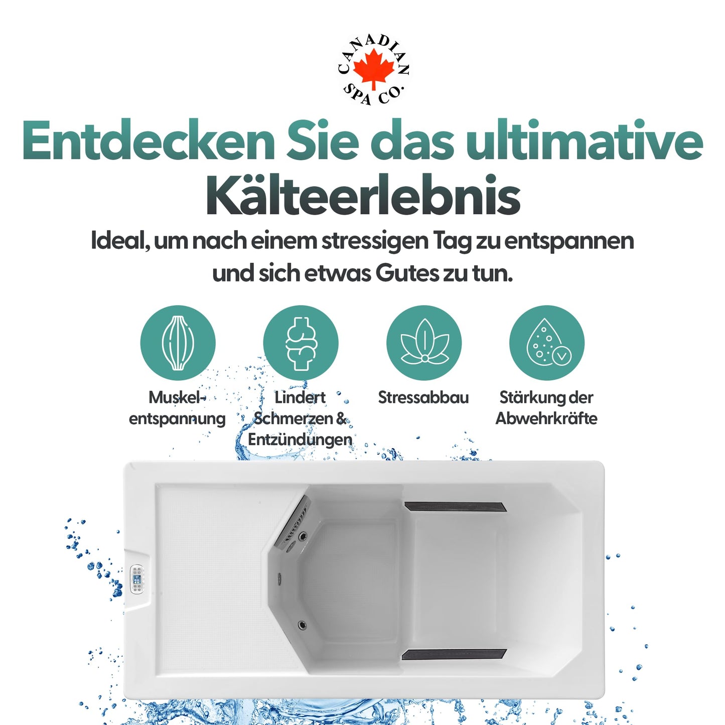 CANADIAN SPA CO. Chill Therapy Spa, Outdoor Spa Winterfest, 1 Person, Spa für Kältetherapie, Temperatur bis zu 5 Grad