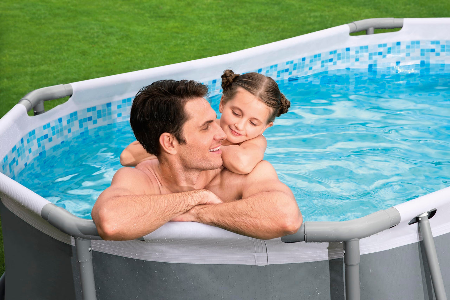 Bestway Oval Pool Set 10 ft x 6 ft 7 Zoll x 33 Zoll oder 3,05 m x 2,00 m x 84 cm