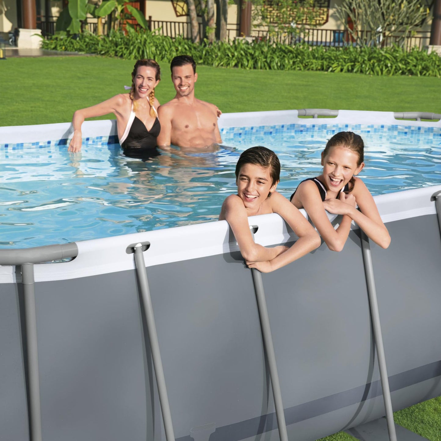 Bestway Oval Pool Set 10 ft x 6 ft 7 Zoll x 33 Zoll oder 3,05 m x 2,00 m x 84 cm