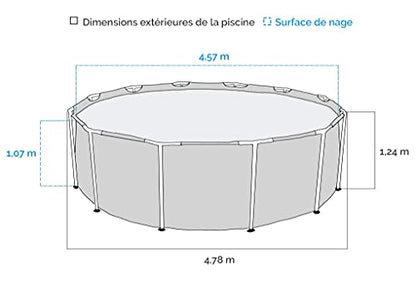 Intex Schwimmbad Ø 478 x 124 cm Gestellbecken Set Graphit