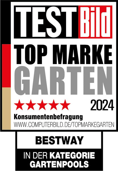 Bestway Steel Pro MAX Frame Pool-Set mit Filterpumpe Ø 366 x 100 cm, lichtgrau, rund