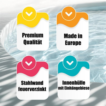 Stahlwand Ovalpool-Set (L x B x T) 6,00 m x 3,20 m x 1,20 m, Pool Made in Europe, mit Edehlstahlleiter für Tiefbecken, SF133 Sandfilteranlage