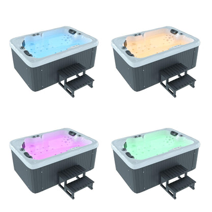 Tronitechnik® Outdoor Whirlpool, 2,2kW Pumpe, 3kW Heizung - Maße 190 x 135 x 77cm - Inkl. Heizung, 41 Massagedüsen und 16 Lichtquelle