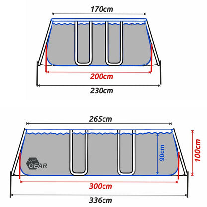 your GEAR Steel Frame Pool - div. Modelle/Größen - rund rechteckig oder quadratisch, 70-122 cm hoch Stahlrahmenpool Gartenpool Aufstellpool