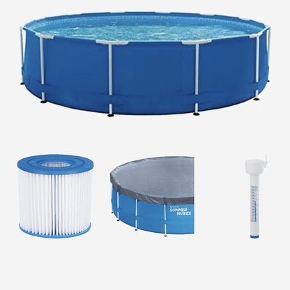 Familien Swimmingpool Framepool leistungsstarke Kartuschenfilteranlage Ø×H: ca. 366×84 cm