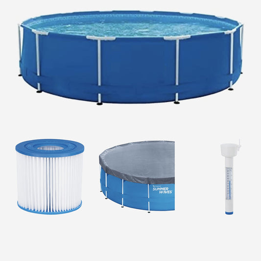 Familien Swimmingpool Framepool leistungsstarke Kartuschenfilteranlage Ø×H: ca. 366×84 cm