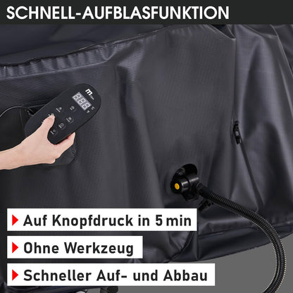 BRAST® Whirlpool aufblasbar MSpa Starry mit LED-Beleuchtung für 6 Personen Ø204x70cm In- Outdoor Pool 138 Massagedüsen Energiespar-Timer Heizung