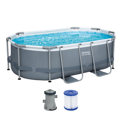 Bestway Oval Pool Set 10 ft x 6 ft 7 Zoll x 33 Zoll oder 3,05 m x 2,00 m x 84 cm