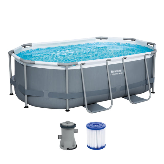 Bestway Oval Pool Set 10 ft x 6 ft 7 Zoll x 33 Zoll oder 3,05 m x 2,00 m x 84 cm