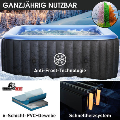 BRAST® Whirlpool aufblasbar MSpa | 4-8 Personen | viele Modelle rund und eckig | Ø 125-224cm | In-Outdoor Pool | bis zu 144 Massagedüsen | inkl.