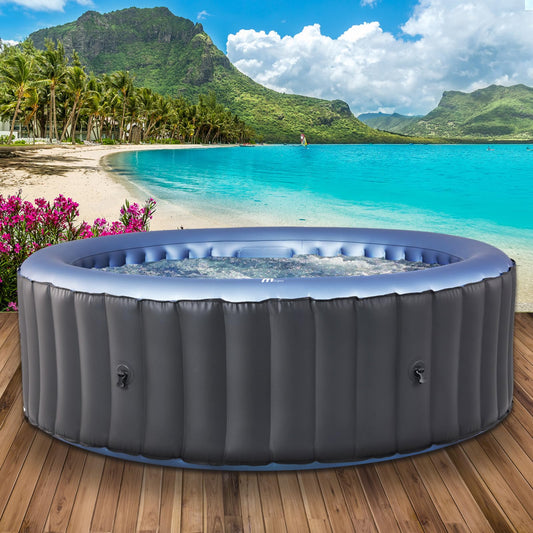 BRAST® Whirlpool aufblasbar MSpa Bergen für 4-8 Personen | viele Größen Ø180-224cm | In- Outdoor Pool | Ganzjähriger Einsatz | bis zu 144 Massagedüsen